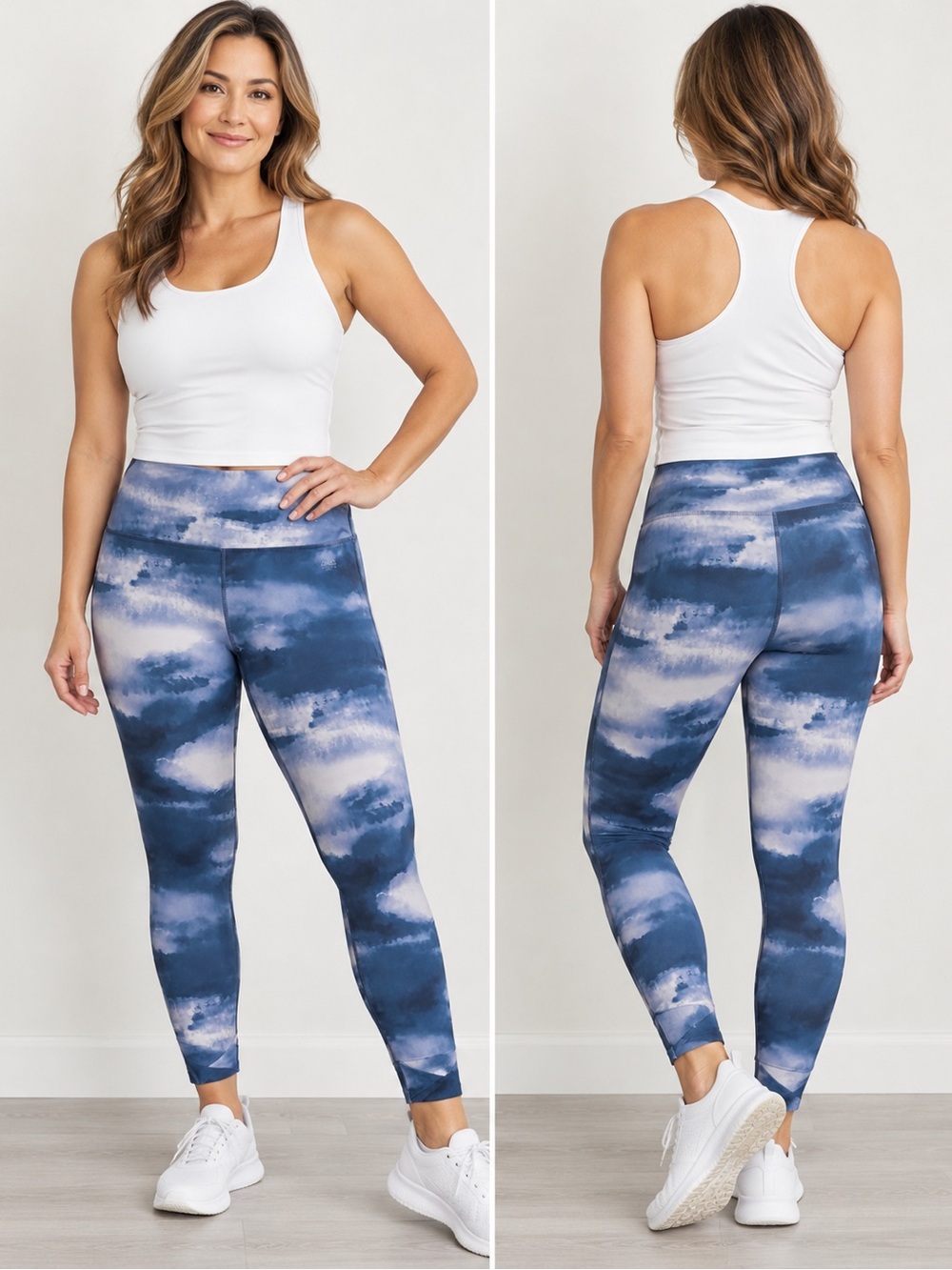 Jones of New York Women’s  Blue Tie-Dye Leggings, Size 1X